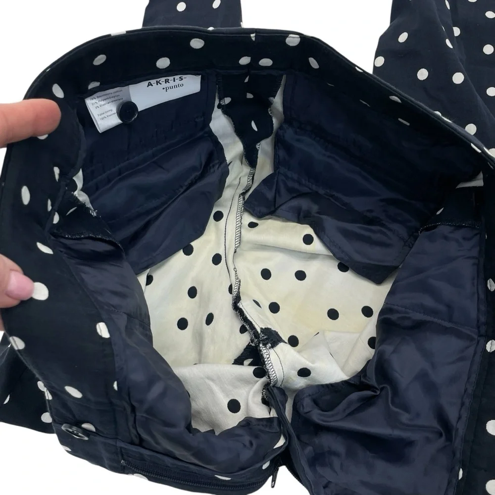 Akris Punto Cropped Pants 6 Navy/White